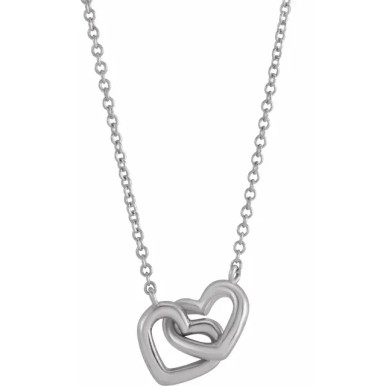Rosa 14K Gold Interlocking Hearts Pendant Necklace