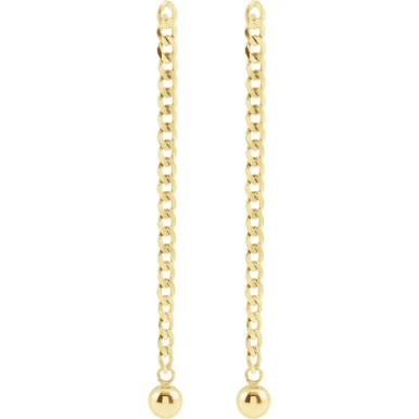 Amelia 14K Yellow Gold Curb Chain Drop Earrings