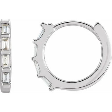 Odessa 14K Gold Baguette Huggie Earrings