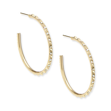 Kendra Scott Veronica Hoop Earrings in Gold Iridescent Crystal