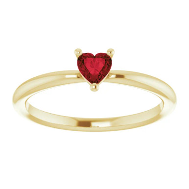 Caterina 14K Yellow Gold Heart-Shaped Stacking Ring (1/4 CT DEW)