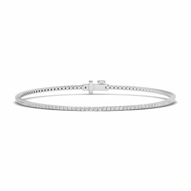 Mini Cat 14K White Gold Classic Lab Grown Diamond 6" Tennis Bracelet (1 1/4 TCW)