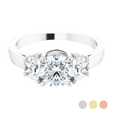 Leighton Half Moon Three Stone Setting
