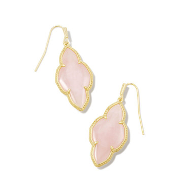 Kendra Scott Abbie Drop Earrings in Rose Quartz
