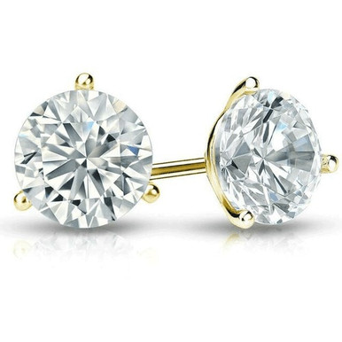 14K Yellow Gold Round Certified Lab Grown Diamond Stud Earrings (2 TCW)