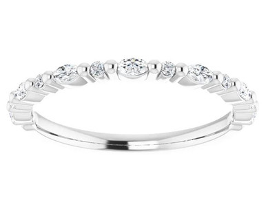 Zara Marquise and Round Anniversary Band (1/4 TCW)