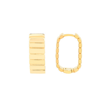 Briar 14K Yellow Gold Ribbed Mini Hoop Earrings