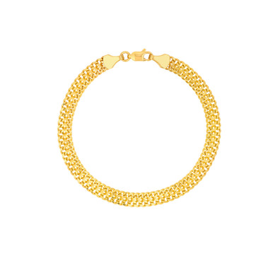 Kayla 14K Yellow Gold Semi-Solid Bismarck Chain Bracelet