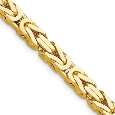 5.25mm 14K Yellow Gold Byzantine Chain