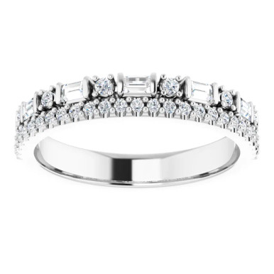 Penny Multi-Shape Double Row Diamond Anniversary Ring (3/8 TCW)