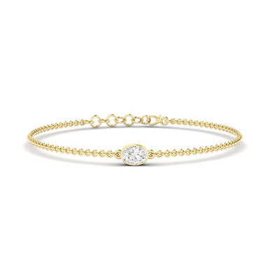 Ginger 14K Yellow Gold Oval Lab Grown Diamond Bezel Bracelet (1/2 TCW)