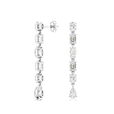 Francesca 14K White Gold Mini Multi-Shape Lab Grown Diamond Drop Earrings (2 1/4 TCW)