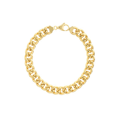 10.5MM 14K Yellow Gold Light Miami Cuban Chain Bracelet