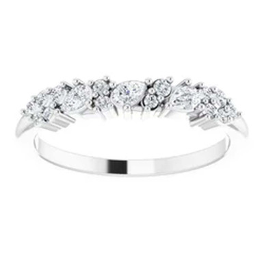 Carolina Pear & Round Diamond Anniversary Ring (1/4 TCW)