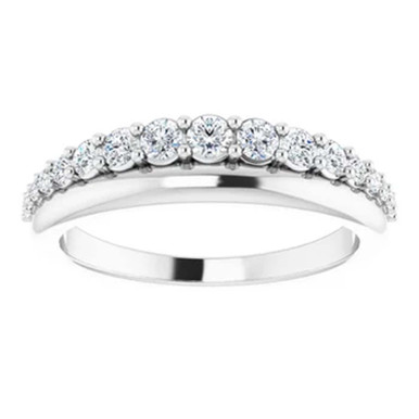 Adina Round Diamond Double Band Anniversary Ring (3/8 TCW)