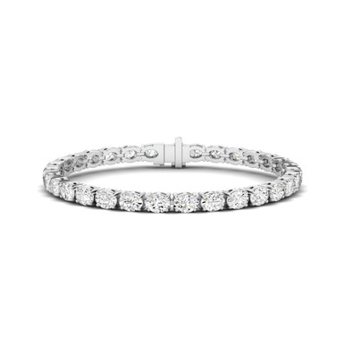 Marcy 14K White Gold East-West Oval Lab Grown Diamond Tennis Bracelet (6 1/2 TCW)