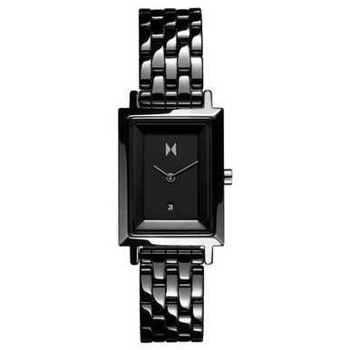 MVMT 26MM Signature Square Ceramic Gloss Black Women's Watch