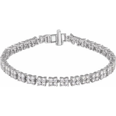 Mayra 14K Gold Lab Grown Diamond Cluster Tennis Bracelet (5 1/3 TCW)