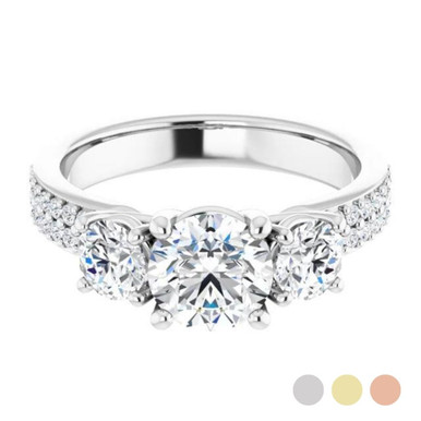 Madison Three Stone Accented Setting