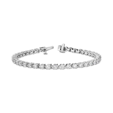 Rebecca 14K White Gold 3-Prong Lab Grown Diamond Tennis Bracelet (5 TCW)