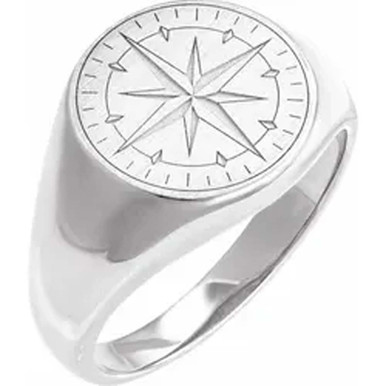 Orson 14K Gold Compass Signet Ring