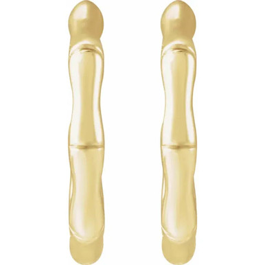 Luisa 14K Yellow Gold Bamboo Hoop Earrings