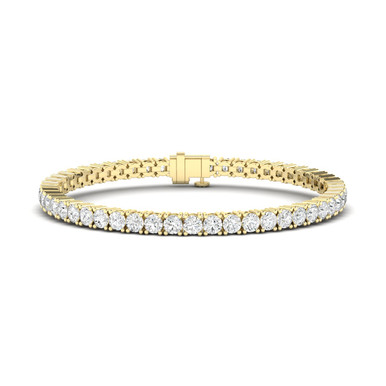14K Yellow Gold Classic Natural Diamond Tennis Bracelet (5 2/5 TCW)