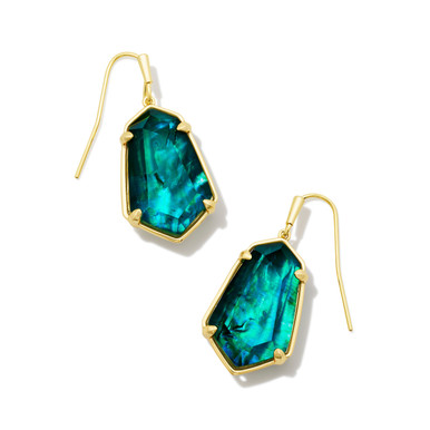 Kendra Scott Alexandria Drop Earrings in Teal Green Illusion
