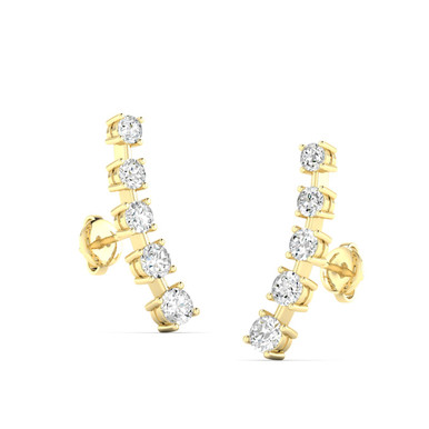 Orbit 14K Yellow Gold Lab Grown Diamond Ear Climbers (1 TCW)