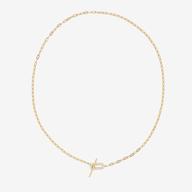 SHASHI Gold Jade Pave Necklace