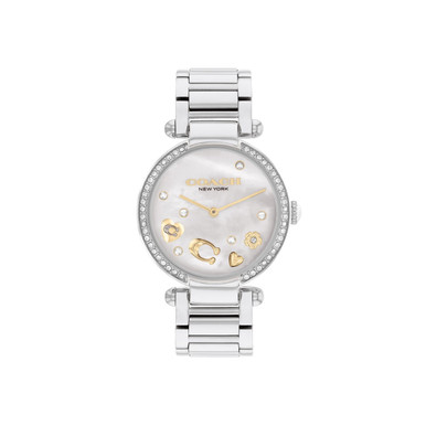 稼働品COACH オードリー セラミック ウォッチ35mm 14503499 COACH 34MM Cary White Mother-of-Pearl Women's Watch | Gage