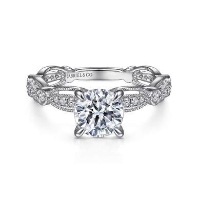 Latizzia Round Moissanite Vintage-Inspired Preset Engagement Ring (1 1/3 TCW)
