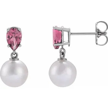Solange 14K Gold Pearl & Pink Tourmaline Stud Earrings