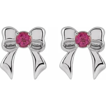 Juliette 14K Gold Pink Tourmaline Bow Stud Earrings