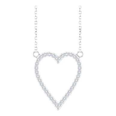 Tessa 14K Gold Lab Grown Diamond Heart Pendant Necklace (1/3 TCW)