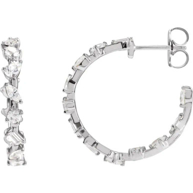 Anastasia 14K Gold Multi-Shape Lab Grown Diamond Inside-Out Hoop Earrings (1 1/8 TCW)