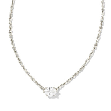 Kendra Scott Cailin Crystal Necklace in Silver Crystal