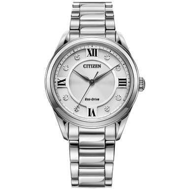 Citizen 32MM Arezzo Silver Diamond Accented Women's Watch