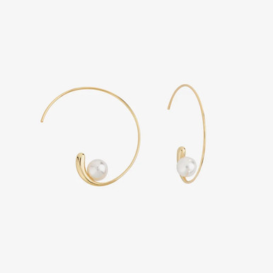 SHASHI Gold Jemima Pearl Hoop Earrings