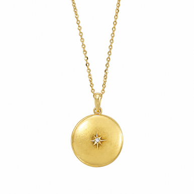 La Kaiser 14K Gold Filled North Star Diamond Locket Necklace