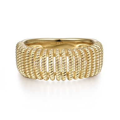 14K Gold Twisted Rope Cage Ring