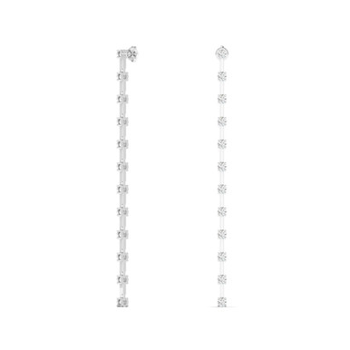 Orbit 14K White Gold Lab Grown Diamond Drop Earrings (1 1/2 TCW)