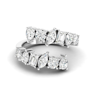 Francesca 14K White Gold Multi-Shape Lab Grown Diamond Bypass Ring (2 TCW)