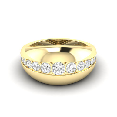 14K Yellow Gold Lab Grown Diamond Cloud Dome Ring (1 TCW)