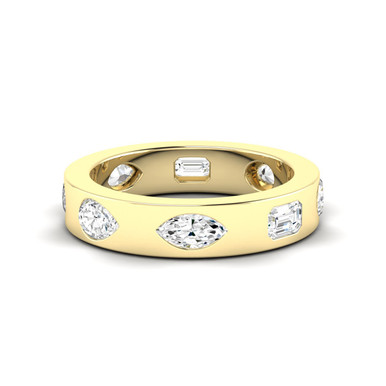 Francesca 14K Yellow Gold Multi-Shape Lab Grown Diamond Inlay Eternity Ring (2 TCW)