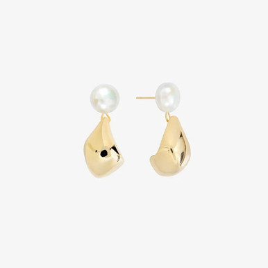 SHASHI Gold Pearl Drop Odyssey Earrings