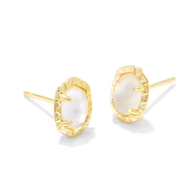 Kendra Scott Daphne Stud Earrings in Gold Ivory Mother of Pearl