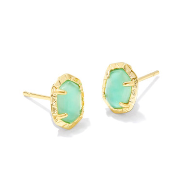Kendra Scott Daphne Stud Earrings in Gold Light Green Mother of Pearl