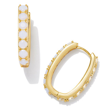 Kendra Scott Chandler Hoop Earrings - White Opalite Mix