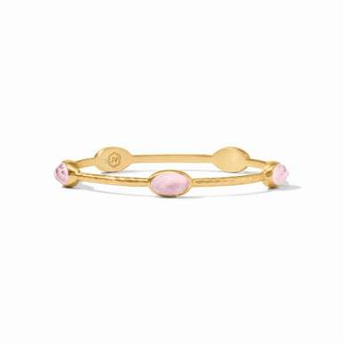 Julie Vos Ivy Stone Bangle Bracelet in Iridescent Rose